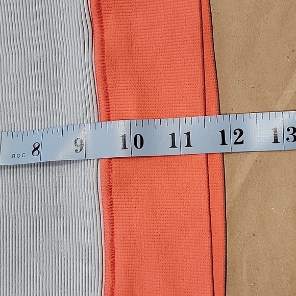 BCBGeneration Size M/L Stretchy Pearl Blue & Bright Salmon Mini Skirt, NEW w/Tag - Picture 6 of 10